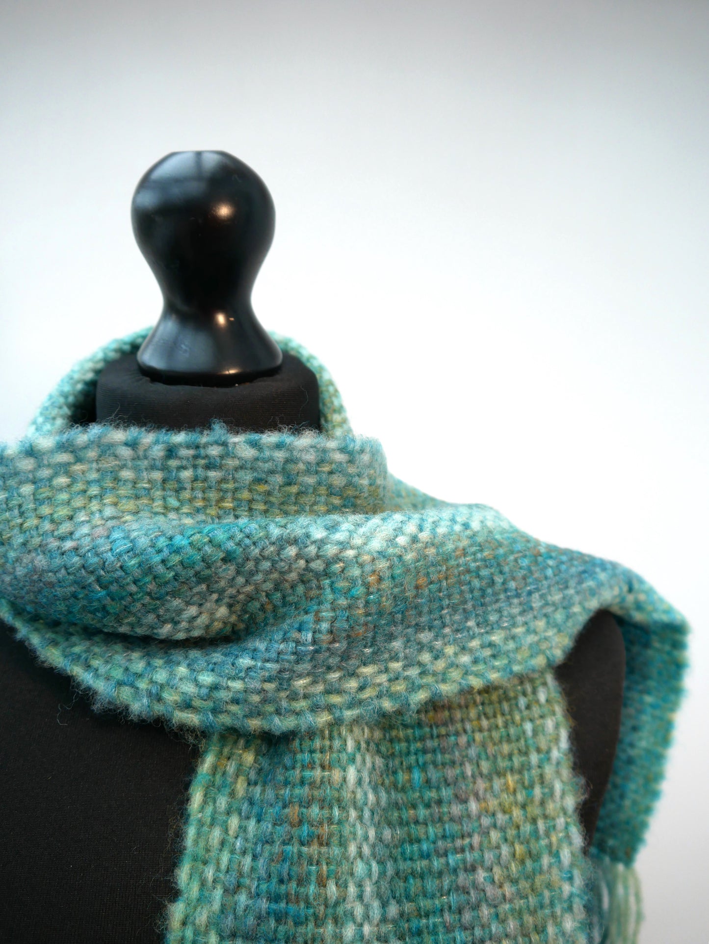 Small Handwoven Scarf - Forest Waters