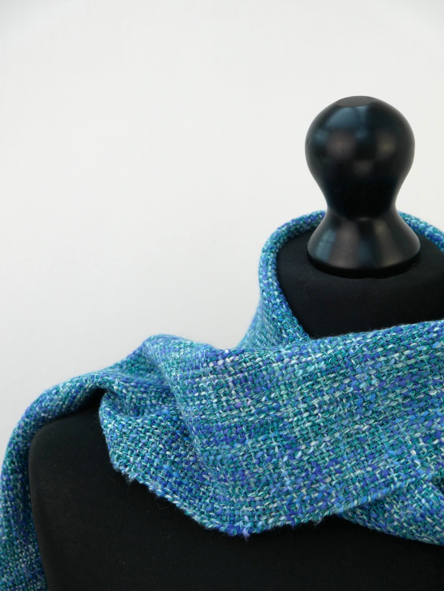 Small Handwoven Scarf- Blue Lagoon