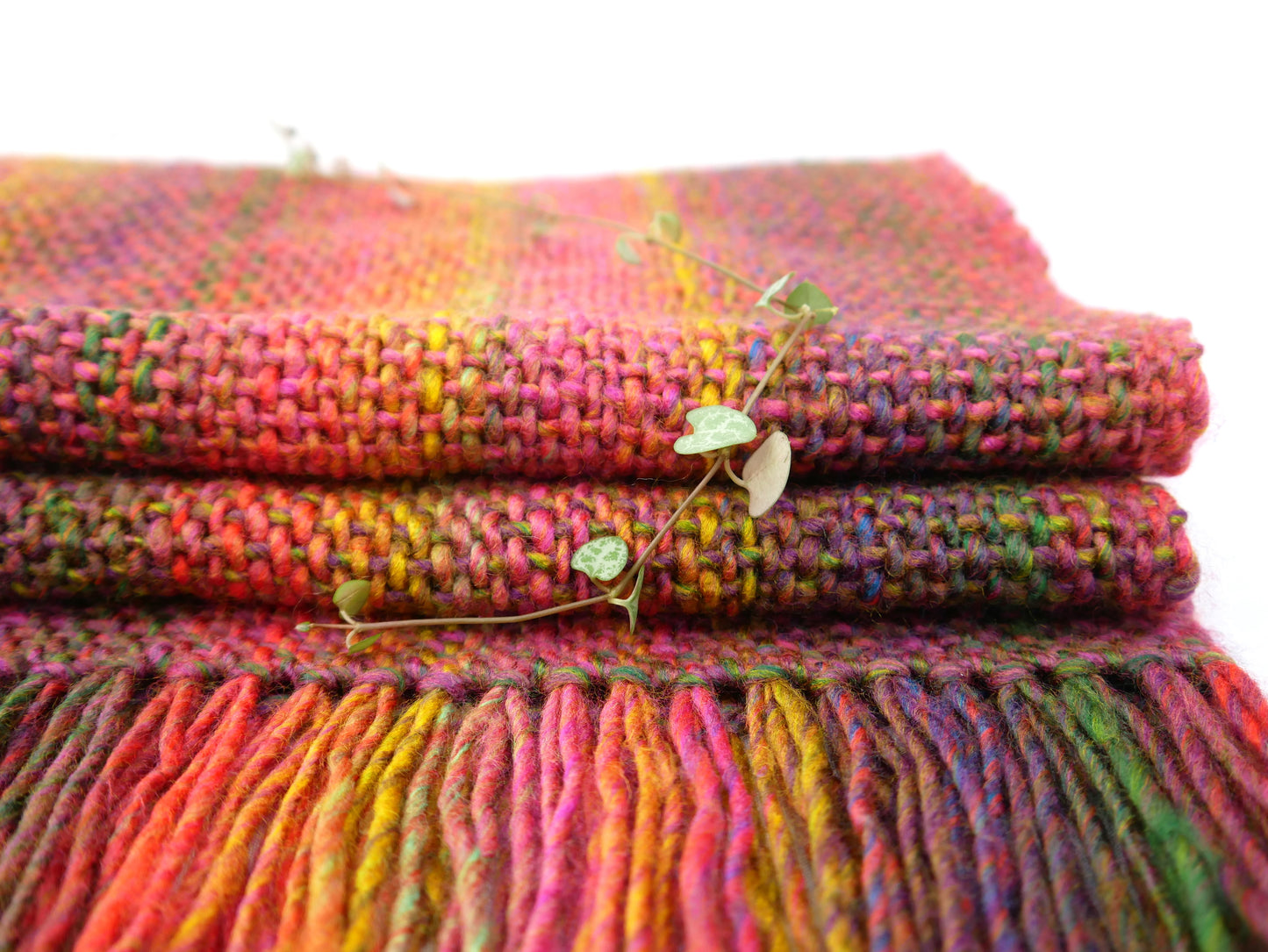 Large Handwoven Scarf - Autumnal Glow