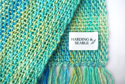 Large Handwoven Scarf - Hazy Lagoon