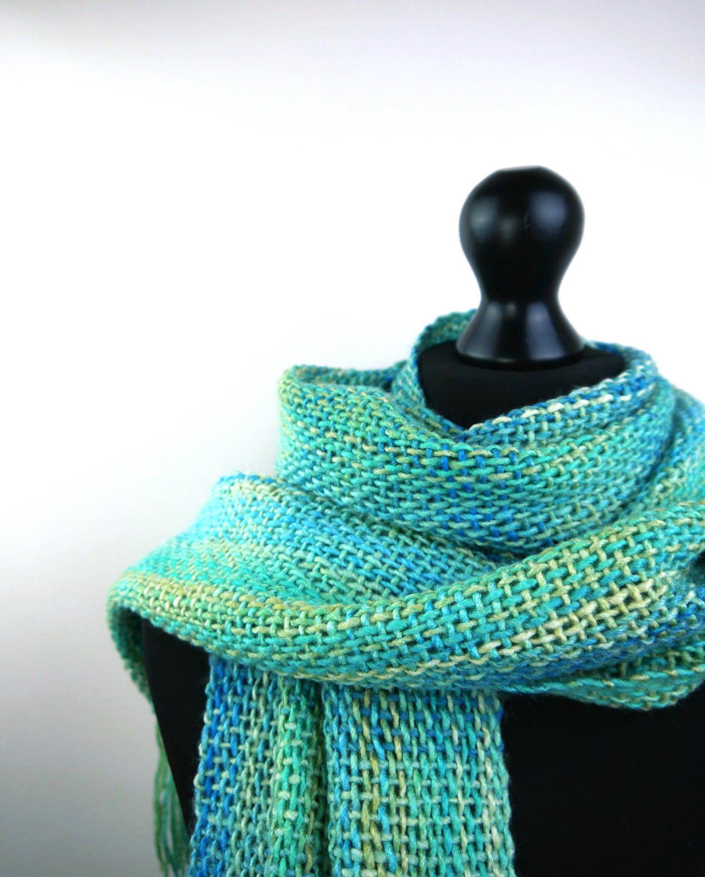 Large Handwoven Scarf - Hazy Lagoon