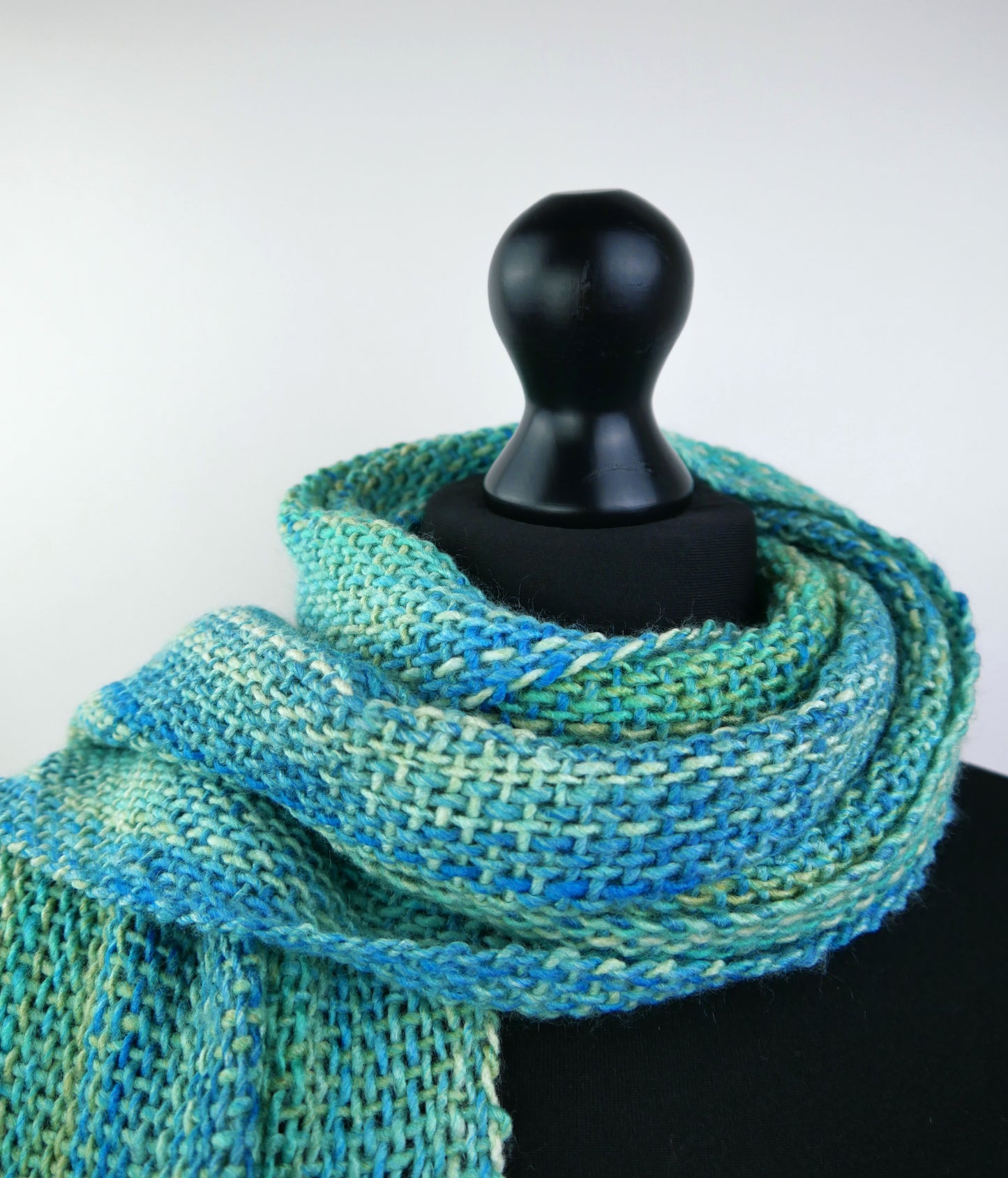 Large Handwoven Scarf - Hazy Lagoon