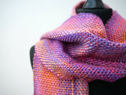 Large Handwoven Scarf - Spring Glow