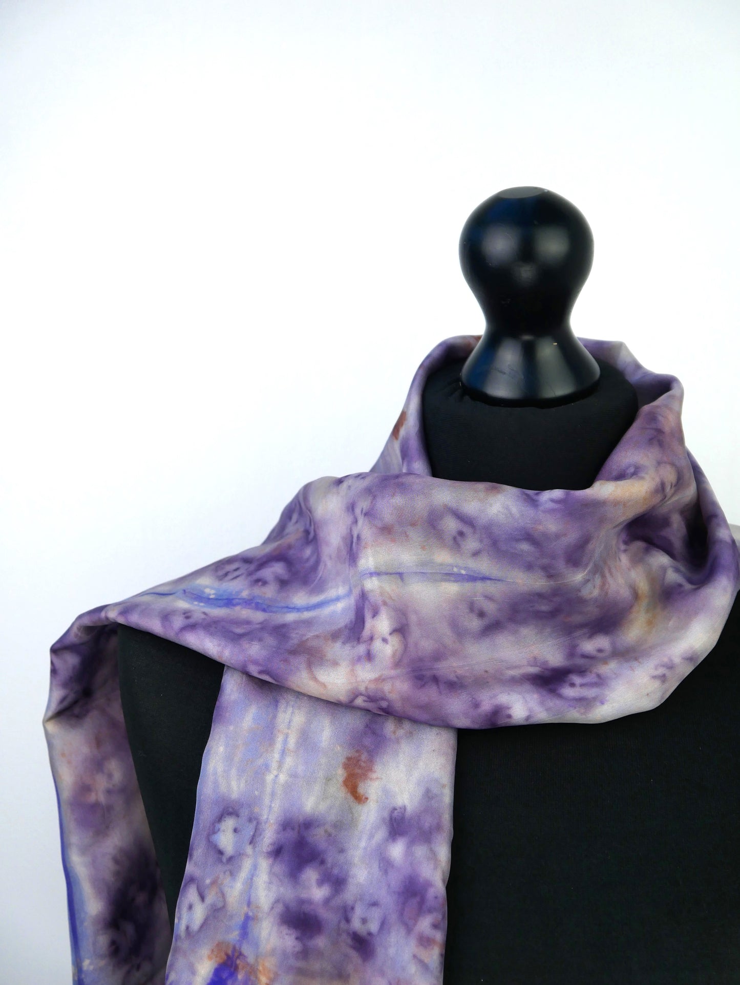 Eco-printed Silk Scarf - Lavender Hues