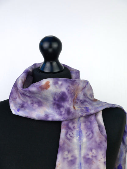 Eco-printed Silk Scarf - Lavender Hues