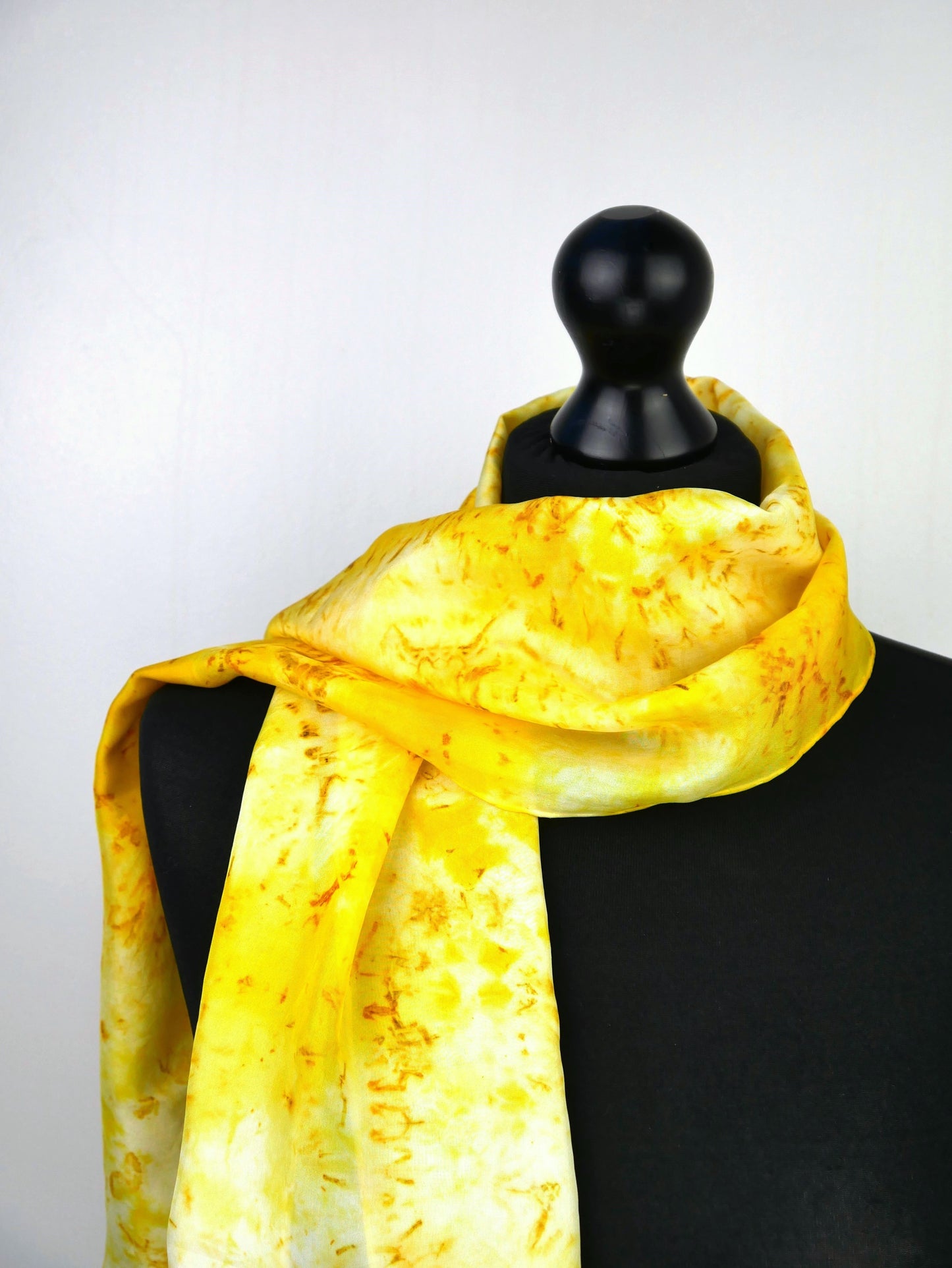 Eco-printed Silk Scarf - Yellow Symphony