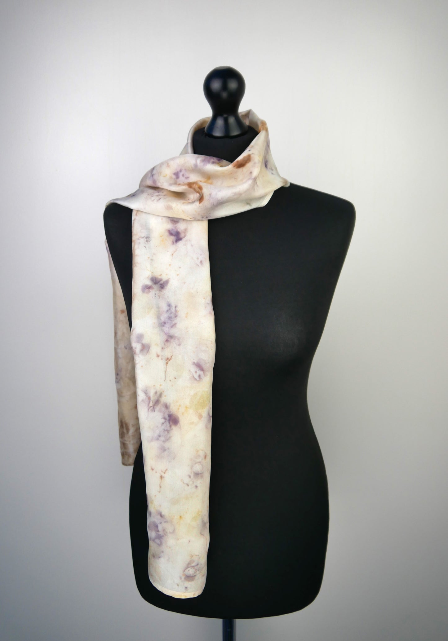 Eco-printed Silk Scarf - Shadows of Lavender