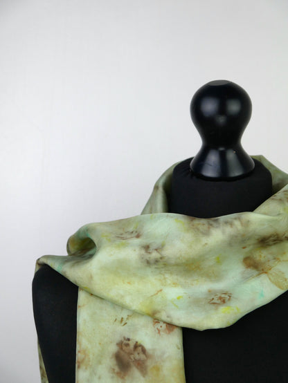 Eco-printed Silk Scarf - Forest Waters