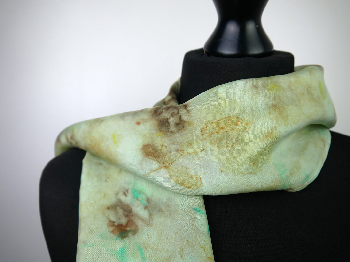 Eco-printed Silk Scarf - Forest Waters