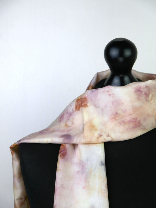 Eco-printed Silk Scarf - Misty Meadows