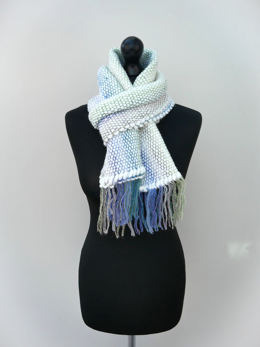 Large Handwoven Scarf - Snow Fawn