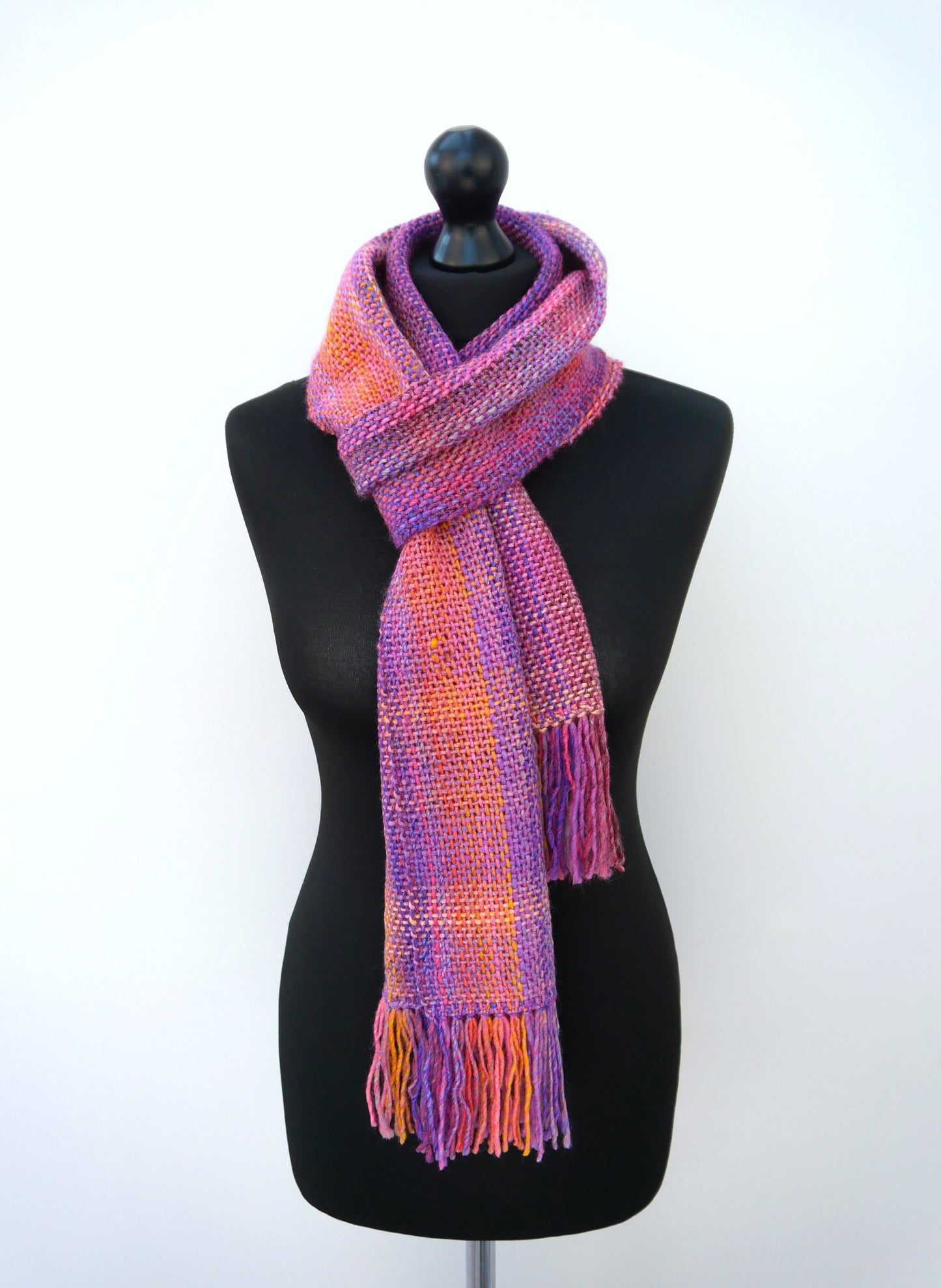 Large Handwoven Scarf - Spring Glow