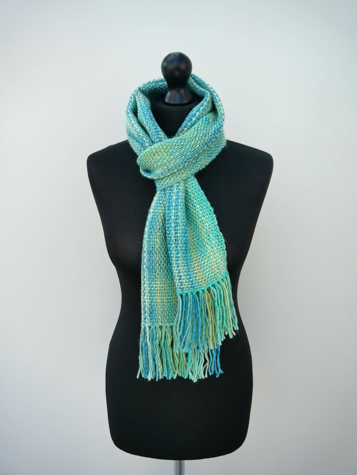 Large Handwoven Scarf - Hazy Lagoon