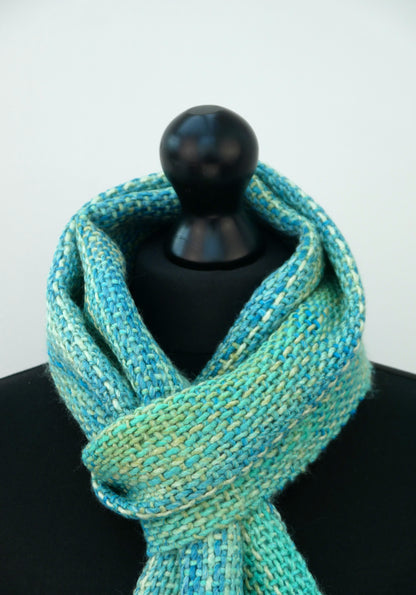 Large Handwoven Scarf - Hazy Lagoon