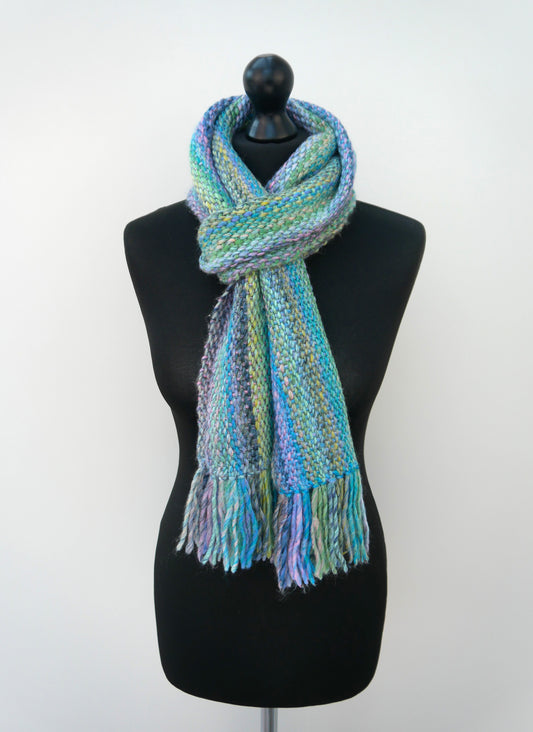 Large Handwoven Scarf - Shady Waters