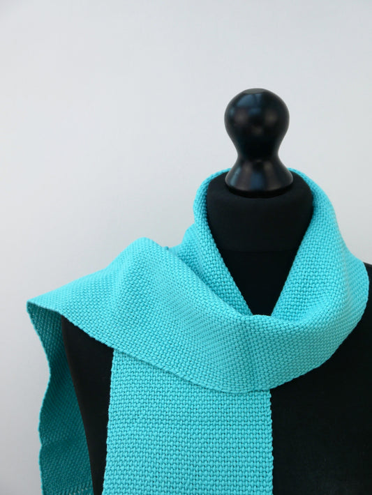 Small Handwoven Scarf - Cool Waters