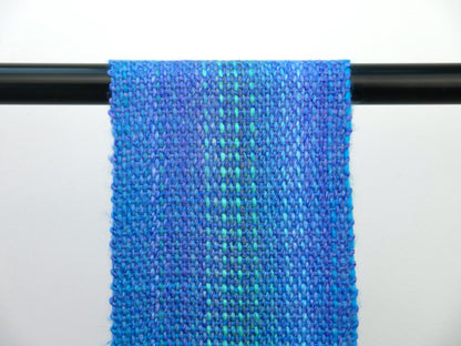 Small Handwoven Scarf - Aqua Moonlight